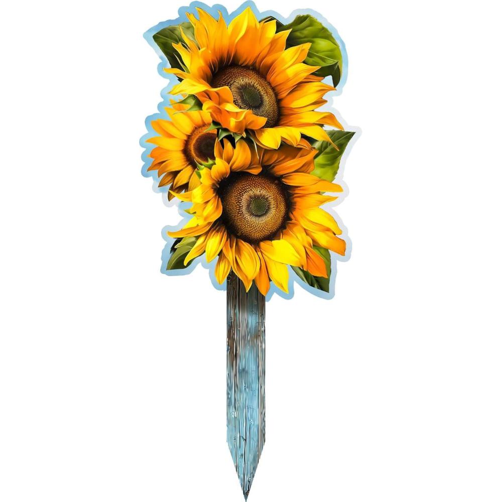 image:imageSpoontiques Sunflowers Metal Plant Stakes for Home amp Garden Novelty Garden Stakes for Indoor amp Outdoor Flowers Vegetables Shrubs amp More