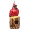 Spoontiques Cardinal on Stump Birdhouse – Garden Decor – Decorative Bird House for Yard and Garden Decoration – Hanging Novelty Birdhouse for Outdoor Patio