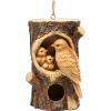 Spoontiques Carved Birds Birdhouse – Garden Decor – Decorative Bird House for Yard and Garden Decoration – Hanging Novelty Birdhouse for Outdoor Patio
