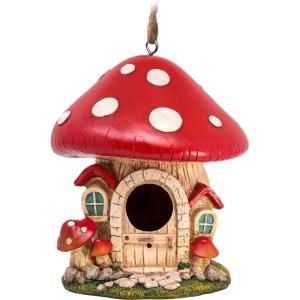 Spoontiques – Birdhouse – Garden Decor – Decorative for Yard and Garden Decoration – Hanging Novelty Outdoor Patio – Mushroom House