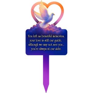Spoontiques Beautiful Memories Metal Plant Stakes for Home & Garden – Novelty Garden Stakes for Indoor & Outdoor Flowers, Vegetables, Shrubs & More