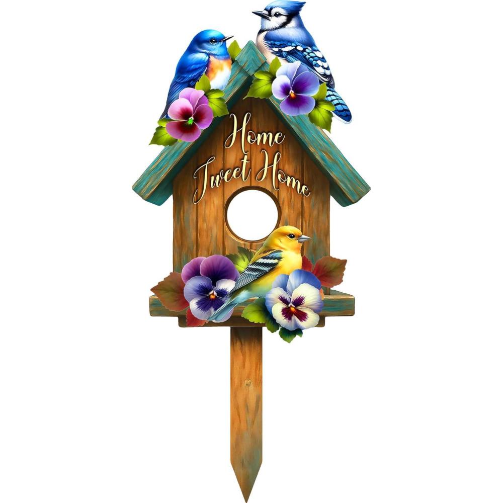 image:imageSpoontiques Home Tweet Home Metal Plant Stakes for Home amp Garden Novelty Garden Stakes for Indoor amp Outdoor Flowers Vegetables Shrubs amp More