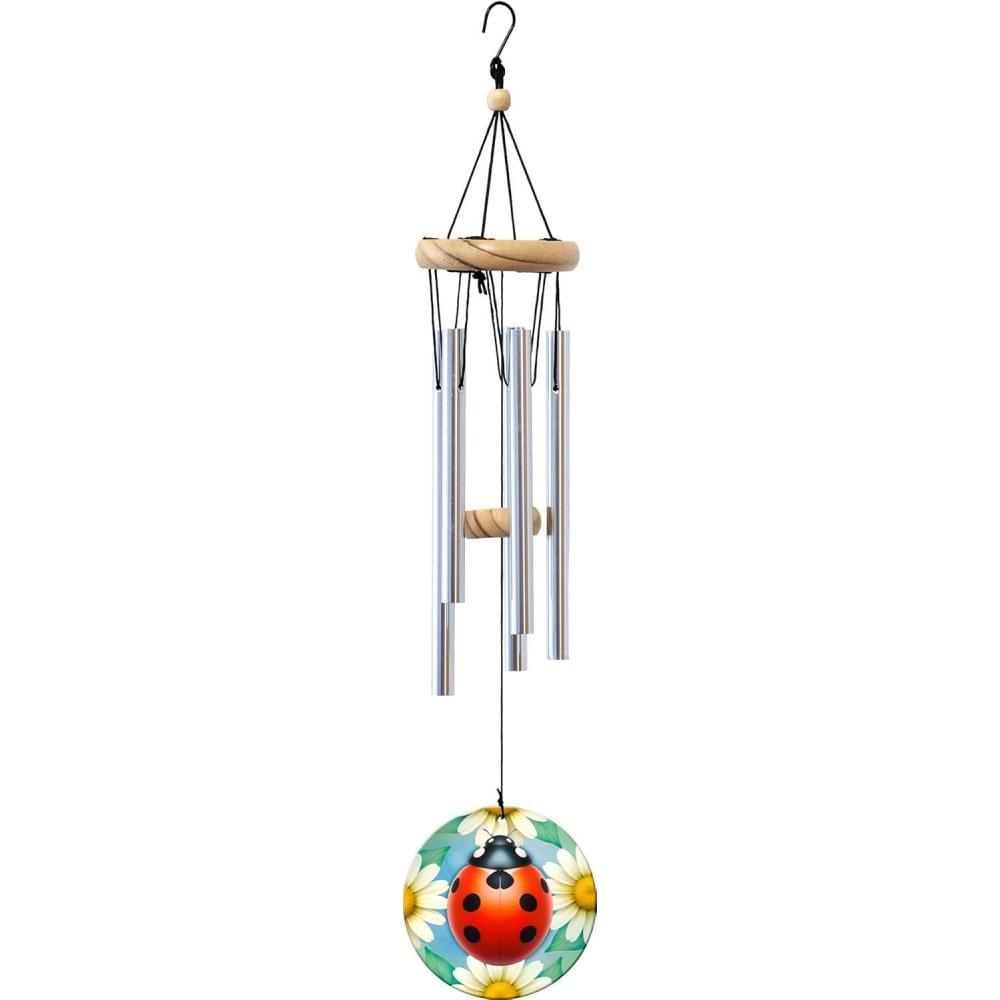 image:imageSpoontiques Ladybug Wind Chime  Outdoor Garden Dcor  Decorative Chimes for Yard Garden Backyard and Patio Decoration