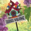 Spoontiques – Fairies Welcome Garden Stake – Garden Décor – Decorative Stake for Lawn and Yard – Multicolored