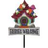 Spoontiques – Fairies Welcome Garden Stake – Garden Décor – Decorative Stake for Lawn and Yard – Multicolored