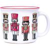 Spoontiques Nutcracker Ceramic Camper Mugs – 14 Ounce Beverage Capacity – Microwave and Dishwasher Safe – 3 5/8” Tall