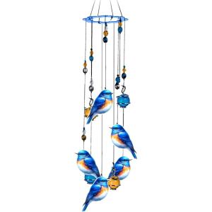 Spoontiques Bluebirds Wind Chime – Outdoor Garden Décor – Decorative Chimes for Yard, Garden, Backyard and Patio Decoration