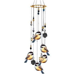 Spoontiques Chickadees Wind Chime – Outdoor Garden Décor – Decorative Chimes for Yard, Garden, Backyard and Patio Decoration