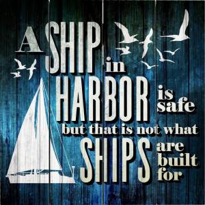 Spoontiques A Ship in The Harbor Desk Sign