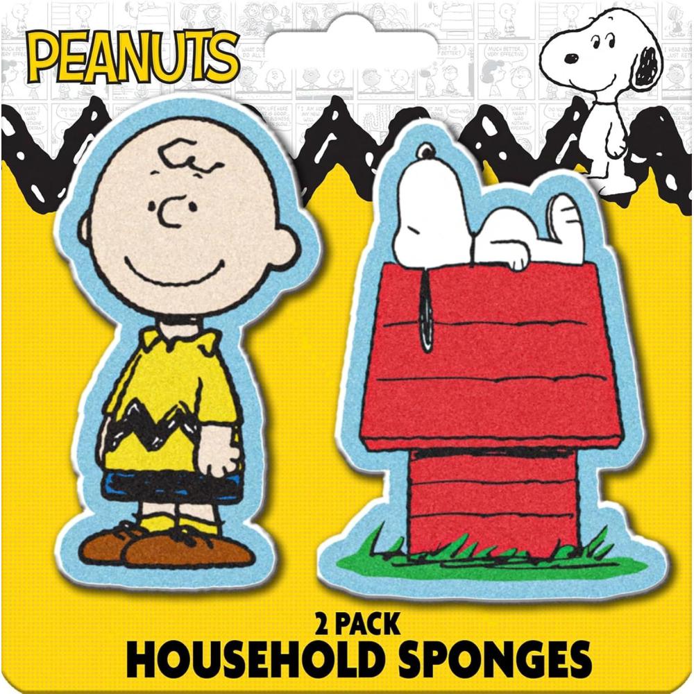 image:imageSpoontiques Peanuts Premium Sponge Set  2Pack MultiPurpose Cleaning Sponges  DualSided NonScratch Scrub amp Absorbent Wipe  Durable Reusable OdorResistant for Daily Use