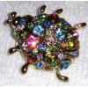 Pretty Multi Color Ladybug Austrian Crystal Jeweled Pin Brooch