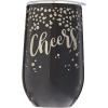 Spoontiques 16936 Cheers Stainless Wine Tumbler, Black