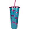Spoontiques Flamingos Foil Cup w/Straw