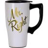 Spoontiques Mr. Right Travel Mug, White, 16 ounce