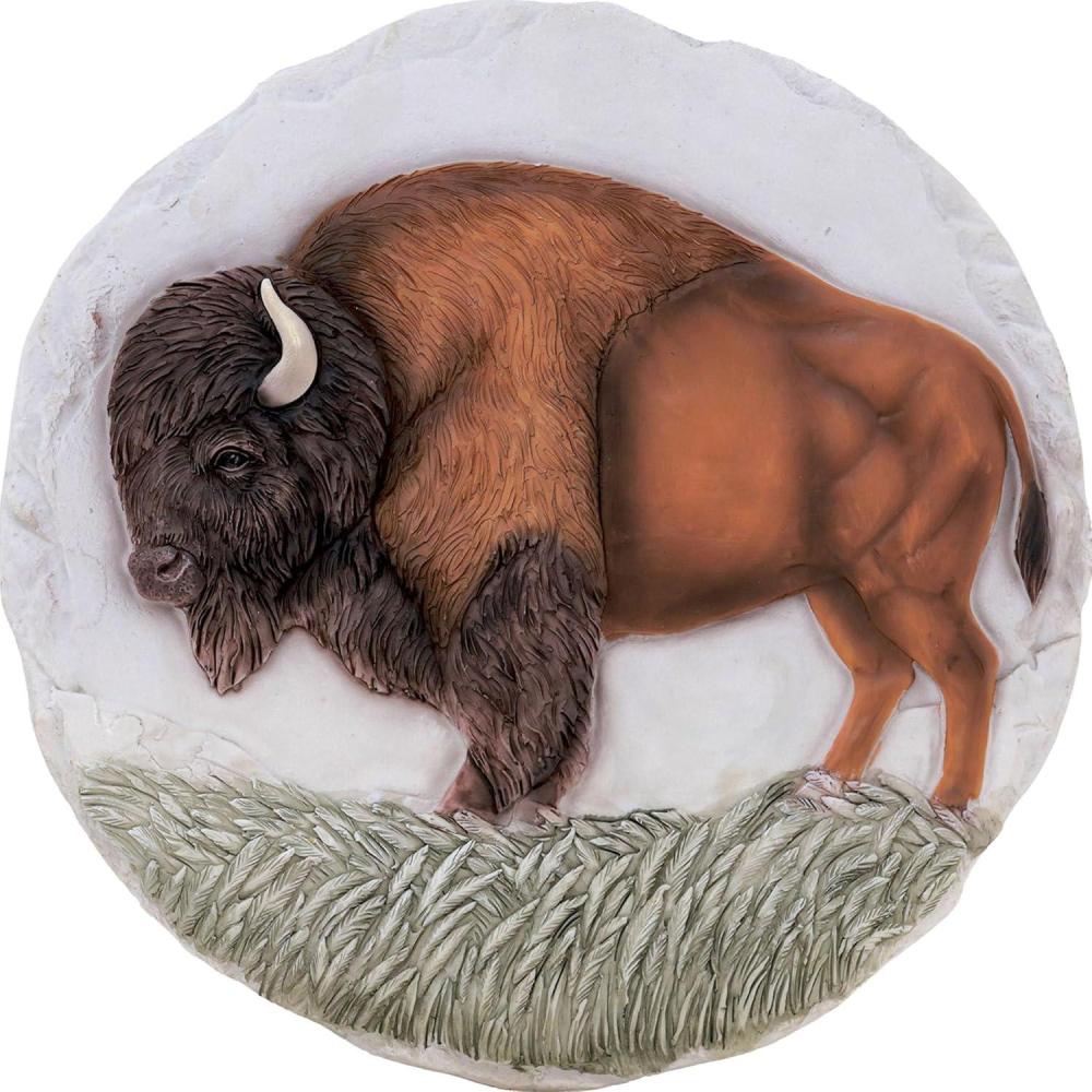image:imageSpoontiques Buffalo Stepping Stone Garden Dcor Decorative Stone for Patio Home Lawn and Yard