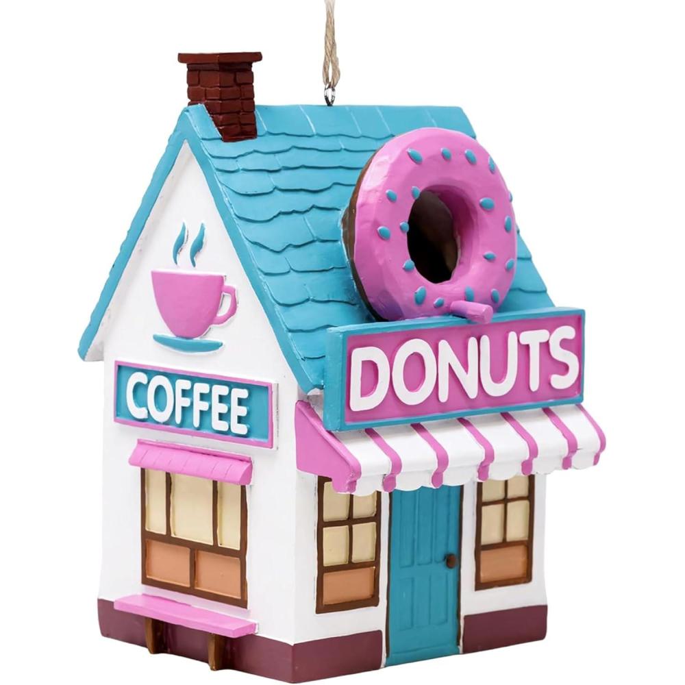 image:imageSpoontiques Doughnut Shop Birdhouse  Garden Dcor  Hanging Novelty Decorative Bird House for Yard Garden Decoration Outdoor Patio