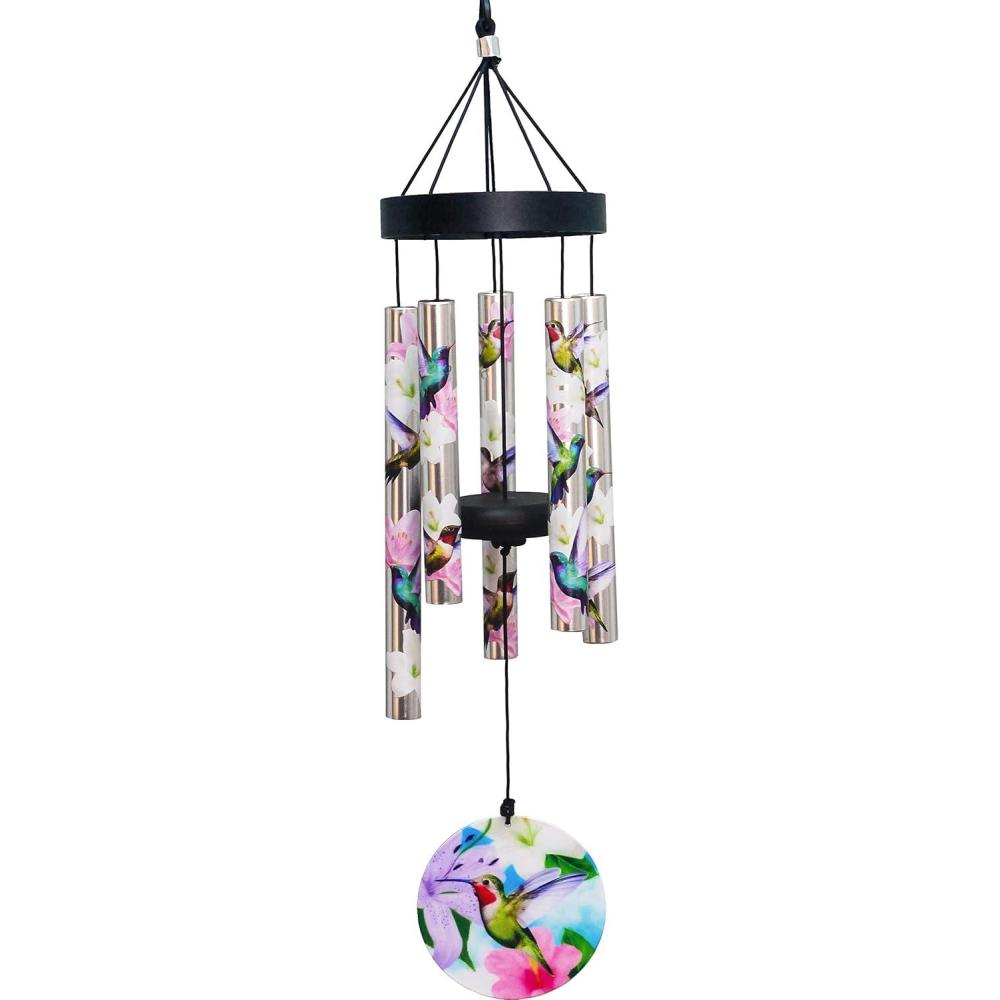 image:imageSpoontiques Hummingbird Small UV Wind Chime  Outdoor Garden Dcor  Decorative Chimes for Yard Garden Backyard and Patio Decoration