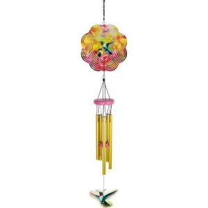 Spoontiques Hummingbird Wind Spinner Chime – Outdoor Garden Décor – Decorative Chimes for Yard, Garden, Backyard and Patio Decoration
