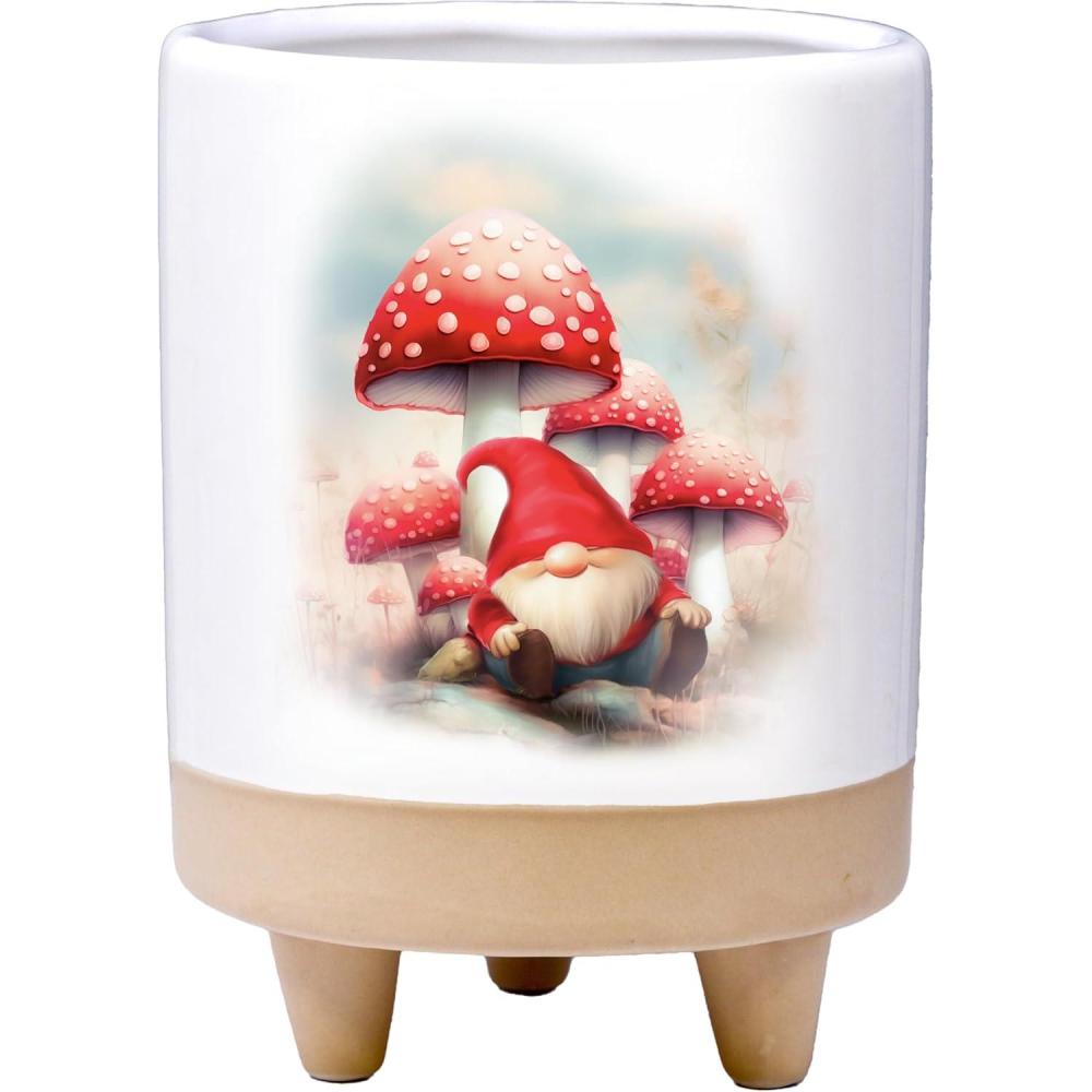image:imageSpoontiques Gnome Planter  Hand Painted Ceramic Plant Pot for Indoor and Outdoor Use  Home and Garden Dcor