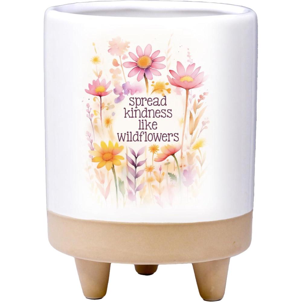 image:imageSpoontiques Spread Kindness Planter  Hand Painted Ceramic Plant Pot for Indoor and Outdoor Use  Home and Garden Dcor