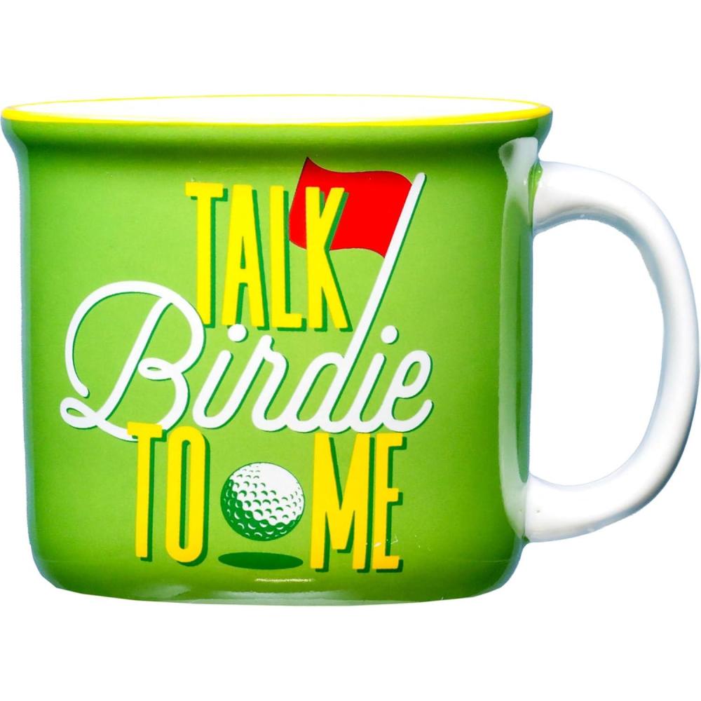image:imageSpoontiques Talk Birdie Ceramic Camper Mugs  14 Ounce Beverage Capacity  Microwave and Dishwasher Safe  3 58 Tall