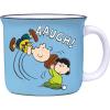Spoontiques Peanuts Football Ceramic Camper Mugs – 14 Ounce Beverage Capacity – Microwave and Dishwasher Safe – 3 5/8″ Tall