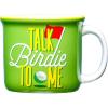 Spoontiques Talk Birdie Ceramic Camper Mugs – 14 Ounce Beverage Capacity – Microwave and Dishwasher Safe – 3 5/8″ Tall