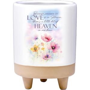 Spoontiques Because Someone We Love is in Heaven Planter – Hand Painted Ceramic Plant Pot for Indoor and Outdoor Use – Home and Garden Décor
