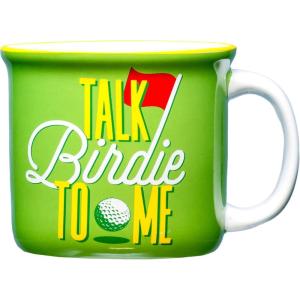 Spoontiques Talk Birdie Ceramic Camper Mugs – 14 Ounce Beverage Capacity – Microwave and Dishwasher Safe – 3 5/8″ Tall