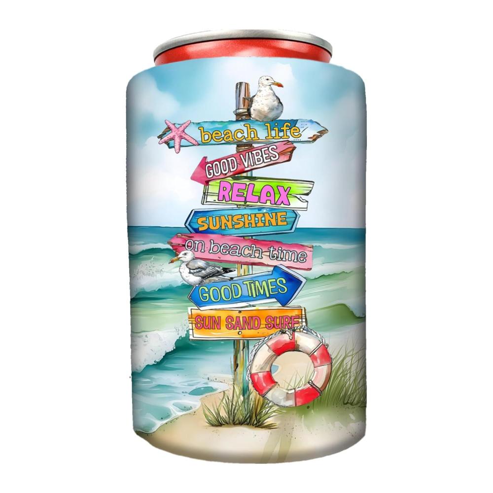 image:imageSpoontiques Beach Neoprene Can Cooler  Durable Insulated Neoprene Holder for Cans or Bottles  Perfect for Parties or Gifts