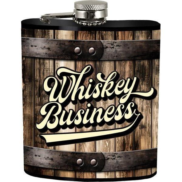 image:imageSpoontiques Whiskey Business Stainless Steel Hip Flask  Functional Drinkware  7oz Liquid Capacity with Stainless Steel Refill Funnel  4  Tall  Gift for Birthday Bachelor or Bachelorette Party