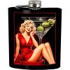 Spoontiques Martini Pin Up Girl Stainless Steel Hip Flask – Functional Drinkware – 7oz Liquid Capacity with Stainless Steel Refill Funnel – 4 3/4″ Tall – Gift for Birthday, Bachelor Party