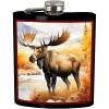 Spoontiques Moose Stainless Steel Hip Flask – Functional Drinkware – 7oz Liquid Capacity with Stainless Steel Refill Funnel – 4 3/4″ Tall – Gift for Birthday, Bachelor or Bachelorette Party