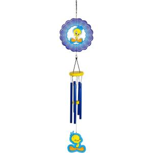 Spoontiques Tweety Spinner Wind Chimes – Outdoor Garden Décor – Decorative Chimes for Yard, Garden, Backyard and Patio Decoration